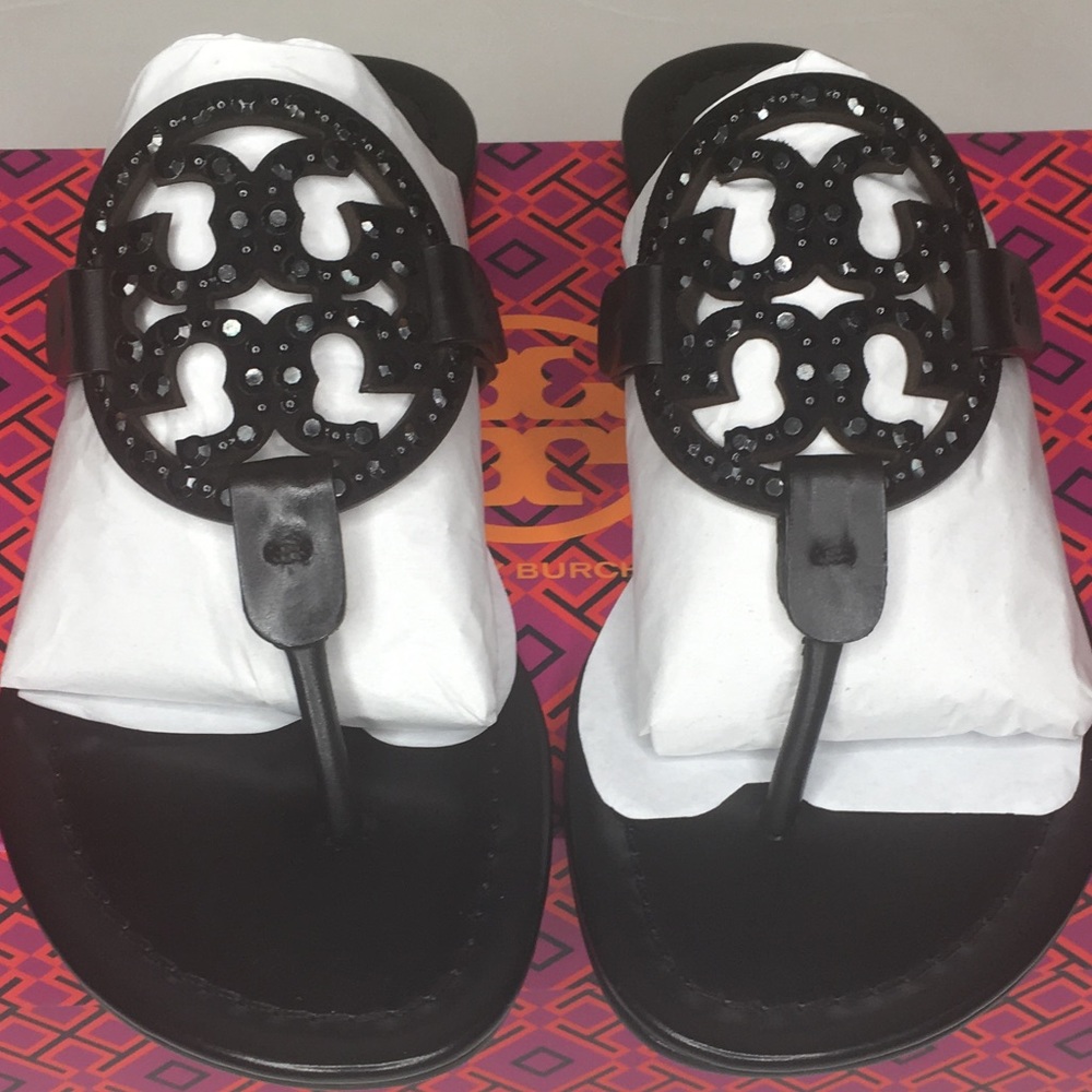 NWT Tory Burch Crystal Millers Sandals 6 - Picture 1 of 8